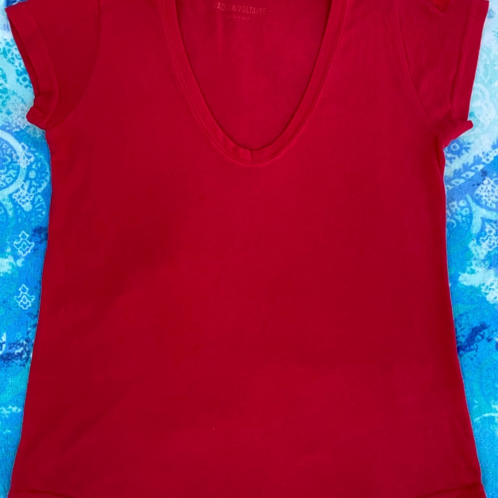 NWOT Zadic & Voltaire Red Tee Top XS
